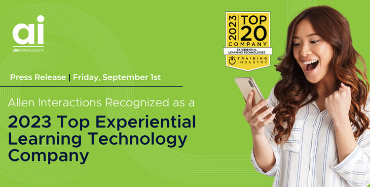 Allen Interactions Named as Top Experiential Learning Technology Company by Training Industry